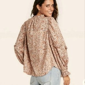 📌FINAL SALE  |U T | Balloon Sleeve Floral Print Top